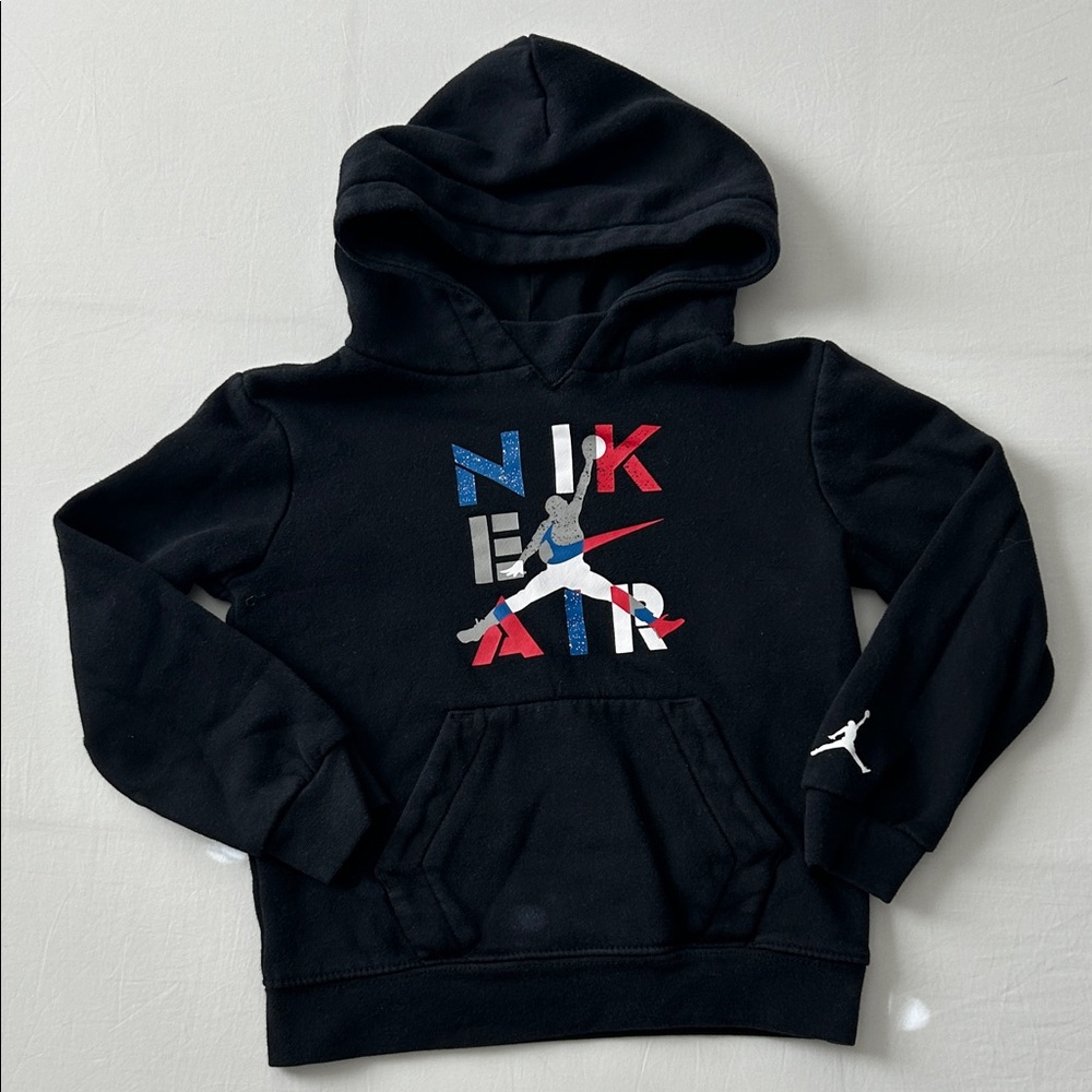 Jordan Kids Black and Red Graphic Hoodie